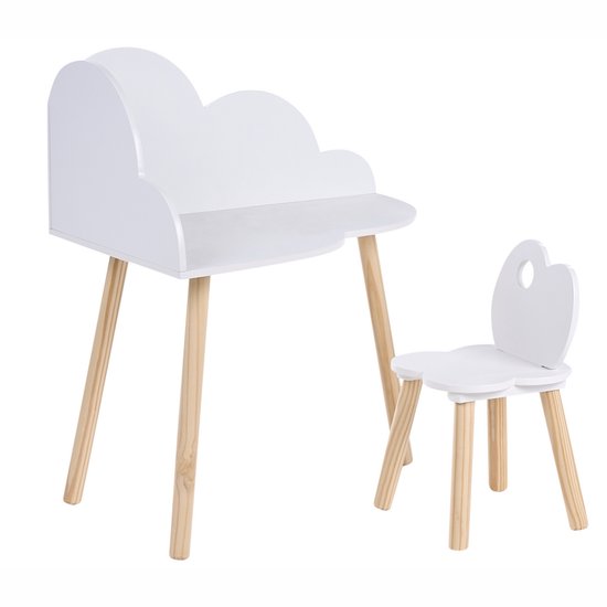 CLOUDY - Kindertafel en stoel set - Wit - MDF