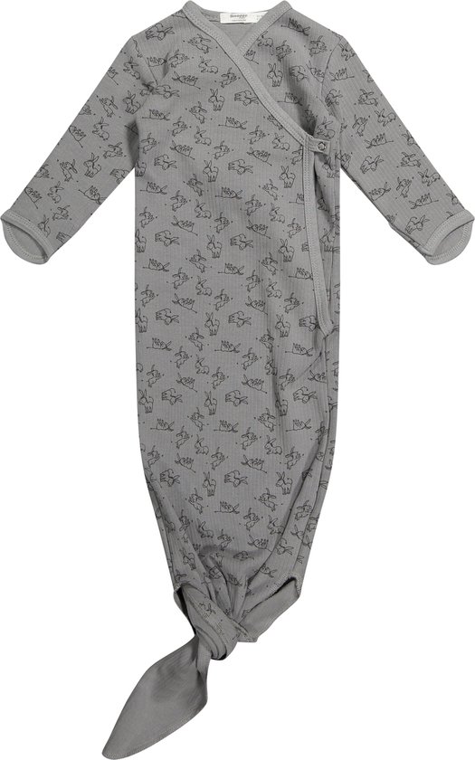 Cocon Baby Slaapzak & mutsje 0-3 mnd - Knoopslaapzak + krabwantjes - Geknoopte Slaapzak 60 cm - Cloudy Grey - Grijs - Snoozebaby van Snoozebaby