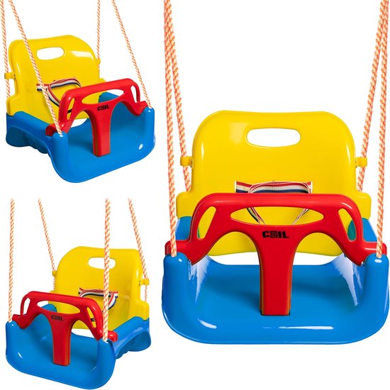 COIL Children's Swing Baby Swing Outdoor 3-in-1 Swing Adjustable Children's Swing Indoor with Backrest, Swing Indoor Children's Swing Seat Toddler Swing (C0348-Blue)