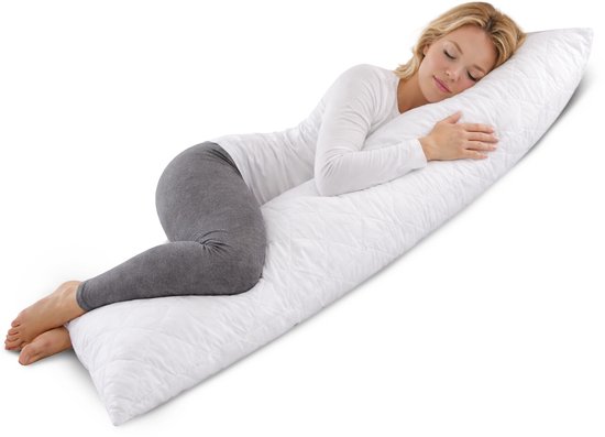 Comfeur Body Pillow - Ergonomisch - Zijslaperkussen, Zwangerschapskussen & Voedingskussen - Sluimerrol - Lichaamskussen met Wasbare Hoes - 40x145 cm van Merkloos
