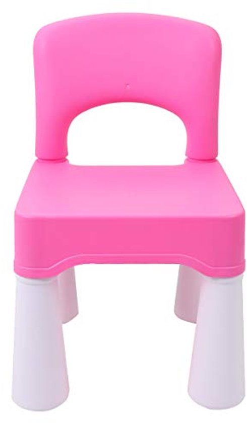 Comfortabele Kinderstoel voor Meisjes - Roze Kunststof Stoel met Rugleuning - Tot 100 kg Gewichtsvermogen van Merkloos