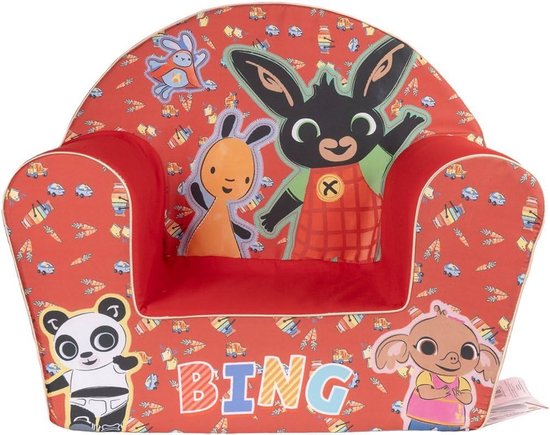 Comfortabele Rode Kinderfauteuil met Figuur - Zachte Leeshoek voor Jongens en Meisjes