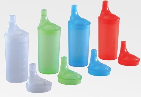 Comforthulpmiddelen Drinkbekerset met lange tuitdeksels - rood van Merkloos