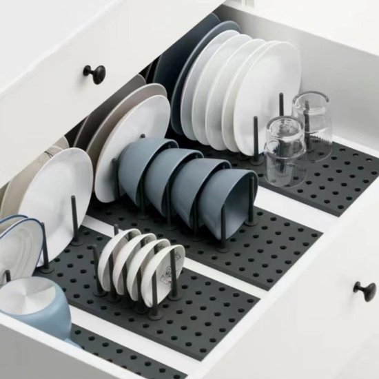 Compact keukendroogrek - droogrek met siliconenmat - ideaal voor kleine keukenbladen-1 stuk