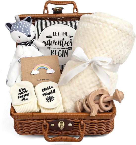 Complete 7-in-1 Baby Geschenkset voor Meisjes - Inclusief Dekentje, Slabbetje en Sokjes van Merkloos