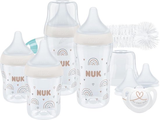 Complete Babyfles Starterset met 4 Flessen, Speen en Borstel voor Pasgeborenen Vanaf 0 Maanden