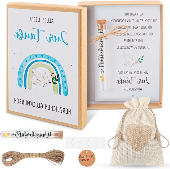 Complete Tauf Gift Set voor Doop met Geldcadeaus, Kaarten, Dozen en Jute Tassen voor Jongens en Meisjes van Merkloos