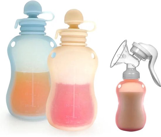 Consumerce® Hervulbare Siliconen Knijpzak – Oranje – Knijpfruit en Babyvoeding Zakjes – Herbruikbaar – Knijpfruitzakjes – Baby Voeding – Babyvoeding Bewaarzakjes – Doseerdoosjes – Bewaarbakjes – Moedermelk Bewaarflesjes van Merkloos