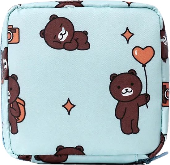 Consumerce® Kleine Luier en inlegkruisjes etui – Berenprint – Luiertas – maandverbandtasje - maandverband - Luier Rugzak – Luiertassen – Luiers – Luieremmer - Luieretuis - Inlegkruisjes etui - Opbergtasje - Etui - Tasje - Inlegkruisjes - Tampons - van Consumerce