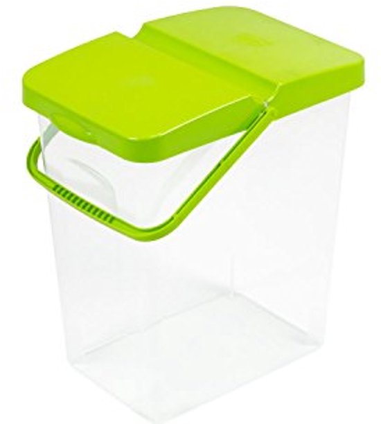 Container voor waspoeder met deksel - Groene opbergdoos voor badkamer en keuken van Merkloos