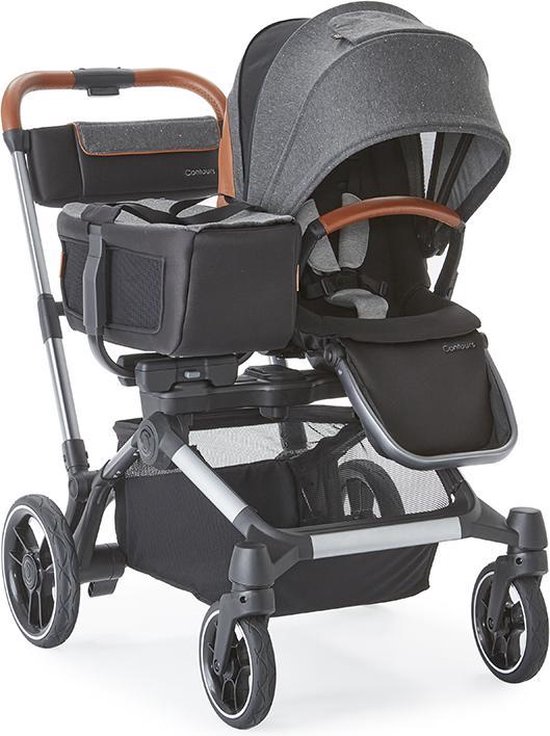 Contours Element ® multifunctioneel kinderwagen met 1x zitje en shopping bag - tweelingwagen - duowagen- met boodschappenmand van Merkloos