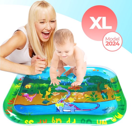 COOL'R® XXL Waterspeelmat - Groen - Met geluid - Speelmat - Opblaasbaar baby water speelmat - Speelkleed - Waterspeelgoed - Baby speelgoed 0 jaar - Kraamcadeau - Kinderspeelgoed - Tummy Time - Baby Gym van COOL'R®