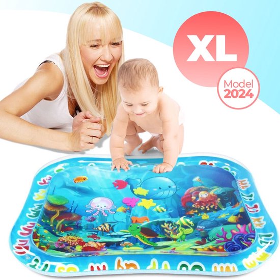 COOL'R® XXL Waterspeelmat - Met geluid - Speelmat - Opblaasbaar baby water speelmat - Speelkleed - Waterspeelgoed - Baby speelgoed 0 jaar - Kraamcadeau - Kinderspeelgoed - Tummy Time - Baby Gym van COOL'R®