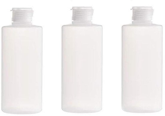 Cosensi- Plastic Tube 200ML - 3PCS - Refillable Reisflesjes - Antislip Flip Cap - Lichtgewicht - Transparant - Milieuvriendelijk - Reisset