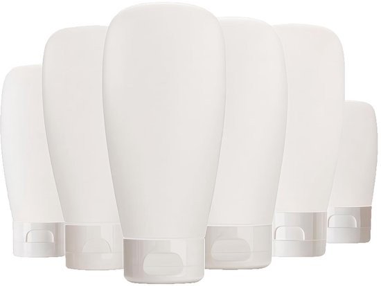 Cosensi- Reisfles 150ml - Set van 6 - Lekvrije Containers - Zachte Buizen - Geschikt voor Cosmetica - Perfect voor Vloeibare Producten - Cosmetische Buizen