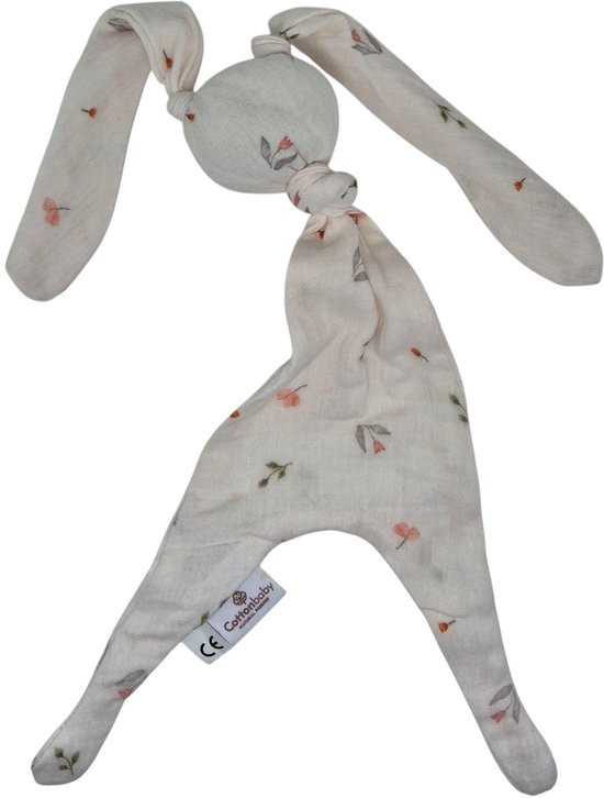Cottonbaby knuffelkonijn - Springflowers - hydrofiel katoen van Cottonbaby
