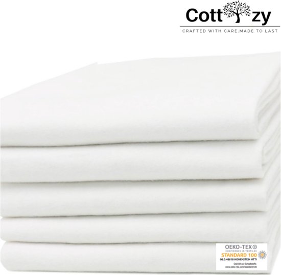 Cottzy Flanellen Luiers- Flanellen doeken-Set van 5 stuks-70x80cm van Cottzy