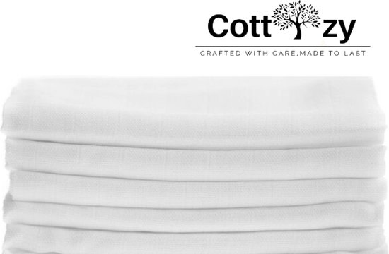 Cottzy-Hydrofiele luiers -Set van 5 stuks-70x80cm-100% Katoen van Cottzy