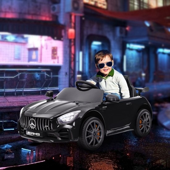 COVREO Kinderauto Mercedes-Benz AMG GTR 108x67x46 cm zwart, kunststof met verlichting