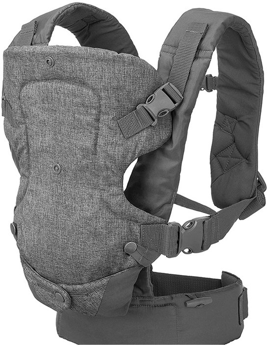 COVREO Multifunctionele babydrager grijs, 4 draagposities en verstelbare banden