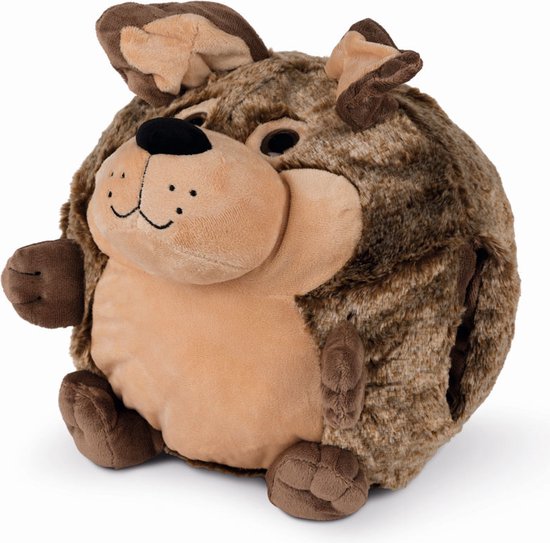 Cozy Noxxiez Handwarmer/knuffel Hond Junior 35 Cm Pluche Bruin van Noxxiez