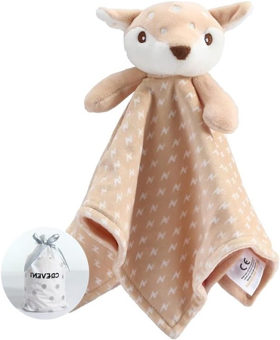Cozy Plush Baby Cuddly Blanket, Schattige Loveys voor Baby's, Perfect als Verjaardagscadeau, Bruin Hert