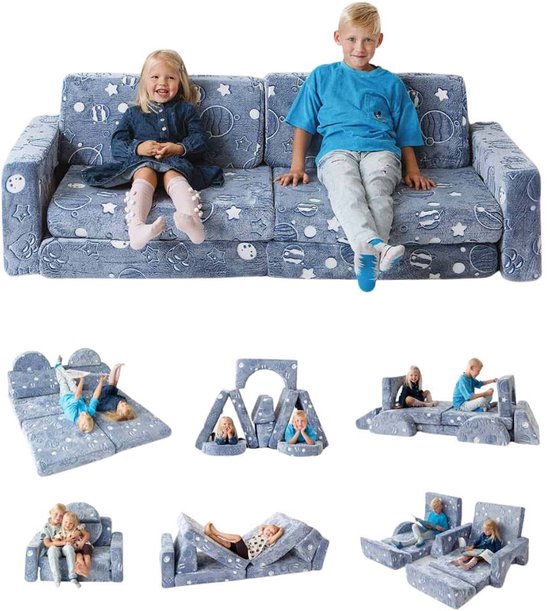 Creatieve Speelbank-Sofa voor Kinderen - 10-Delige Set - Multifunctioneel - Wasbare Hoezen - Veilig en Duurzaam van Merkloos