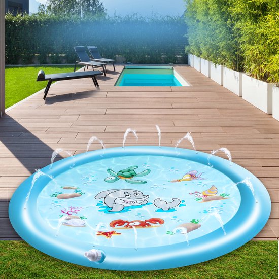 Creative Kids Waterspeelmat Ø100CM - Watermat met Sproeisysteem - Blauw van Creative