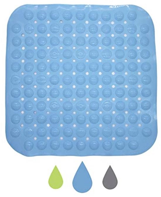 Cresitch Bath Mat, Shower Mats for Indoor Shower, Bath Mats with Suction Cups, Shower Mat Non-Slip, Bath Mats for Bathroom Non-Slip, Shower Stall Flooring, Bath and Bathroom (47x47cm/18.5x18.5in,Blue)