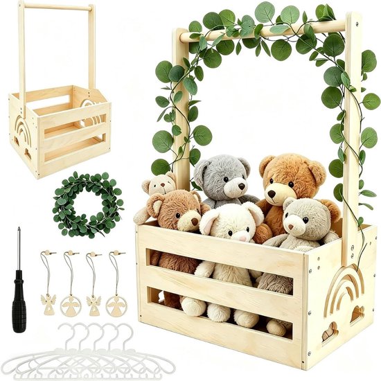 CRLYN® Kraammand - Geboortemand - Kraamcadeau Meisje -Lichtbruin