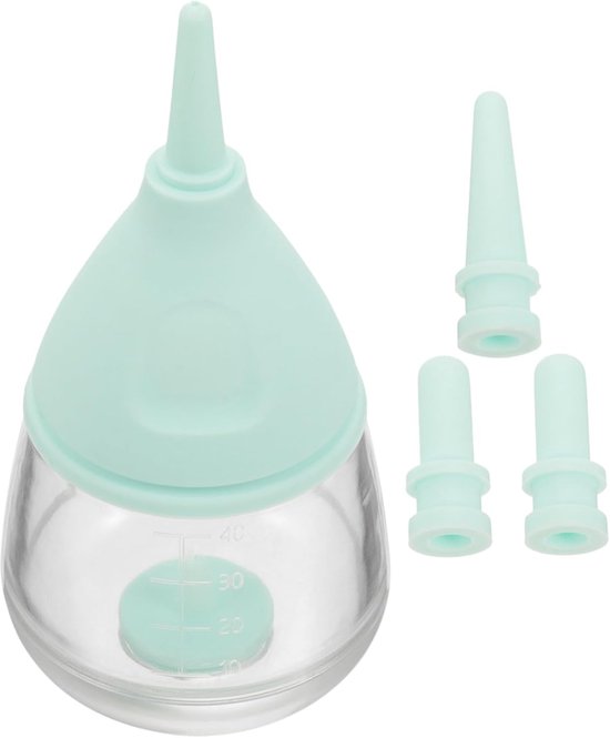 Crrynuo 1 Stuk - Blauwe Dierenfles - Babyfles Voor Kittens & Puppy's - Inclusief 3 Spenen - Handig Voedingsinstrument Voor Jonge Huisdieren
