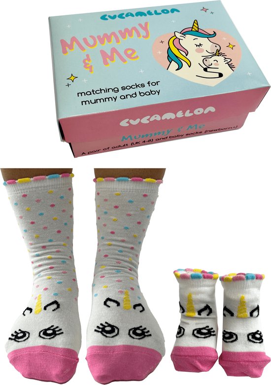 Cucamelon Mummy and Me Minime Sokken Unicorn 2 Paar van Merkloos