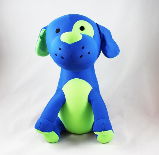 Cuddlebug - Hond - Knuffelkussen - Kampeerkussen - Nekkussen (reizen) - 32 cm x 17 cm - Groen/Blauw - R pet van CuddleBug