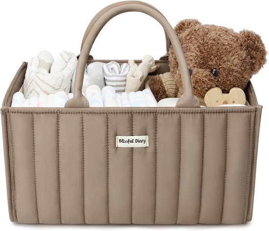 Cuhostki 1 Stuk Baby Luieropbergdoos - Luiermand Voor Op Commode - Bij Aankleedkussen - Commodemandje Als Babykameraccessoire - Kraamcadeau Babyshower - Khaki van Cuhostki