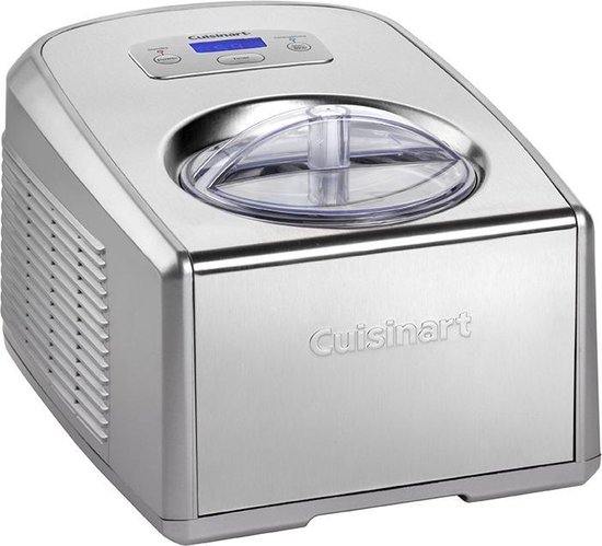 Cuisinart Ice Cream & Gelato Professional Ijsmachine ICE100E - 2 mengpeddels - Professionele Compressor - 1.5 Liter - Zilvergrijs van Cuisinart