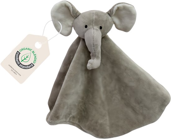 Cute since 1999 - Biologisch Knuffeldoekje - Elvis de Olifant - Doudou - 35 x 35 cm van Merkloos