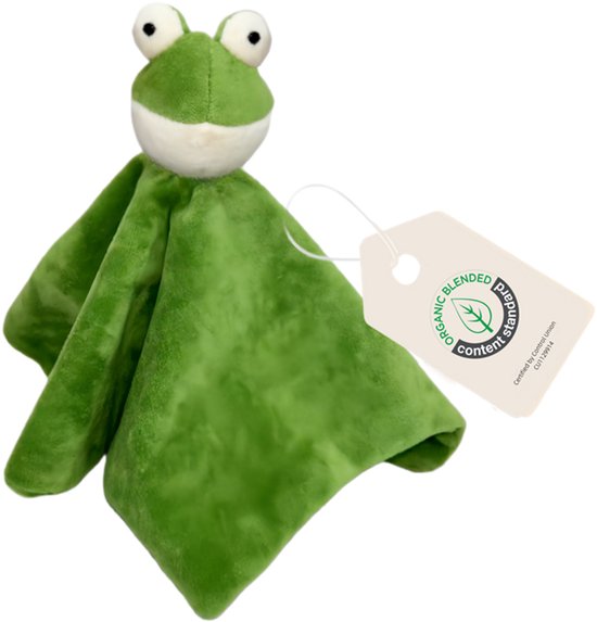 Cute since 1999 - Biologisch Knuffeldoekje - Fred de Kikker - Doudou - 35 x 35 cm van Merkloos