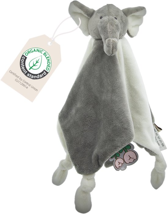 Cute since 1999 - Biologisch Knuffeldoekje - Jelena de Olifant - Doudou - 30 x 30 cm van Merkloos
