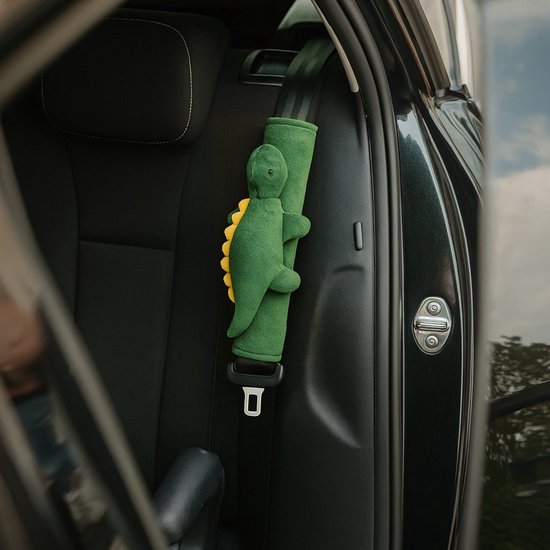 Cute since 1999 - Gordelhoes kind - Groene dinosaurus gordelbeschermer kind - gordelhoezen voor auto en autostoel - 27cm x 6 cm van Merkloos