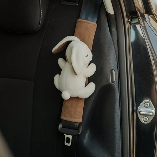 Cute since 1999 - Gordelhoes kind - Konijn gordelbeschermer kind - gordelhoezen voor auto en autostoel - 27cm x 6 cm van Ukkepuk