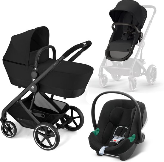 Cybex Balios 3in1 wandelwagen pakket (travel system), Balios 2in1 + Aton B2-isize + Adapters van Merkloos