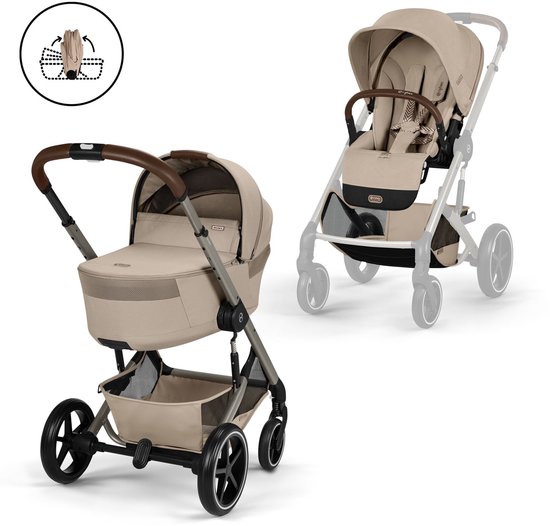 Cybex Balios S Lux - kinderwagen - 2-in-1 - Almond Beige - met opvouwbare wieg - 2026
