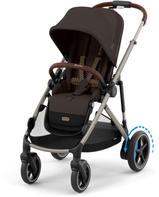 Cybex e-Gazelle S - Kinderwagen - Chocolate Brown - Taupe Frame