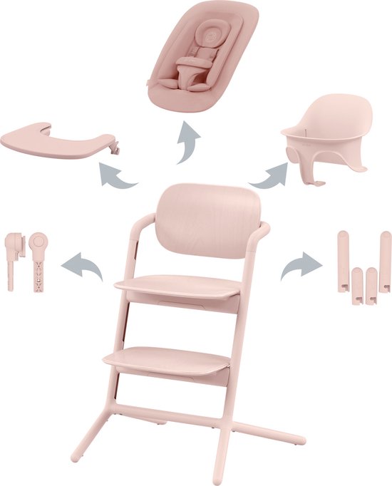 Cybex Lemo - Kinderstoel - 4 in 1 Set - Pearl Pink van Merkloos
