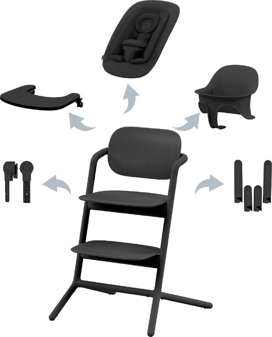Cybex Lemo - Kinderstoel - 4 in 1 Set - Stunning Black van Cybex