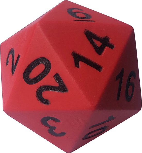 D20 Dobbelsteen - DND Polydice - Dungeons and Dragons - Coated Foam 20-zijdig XL 14 CM van GDMRAFT
