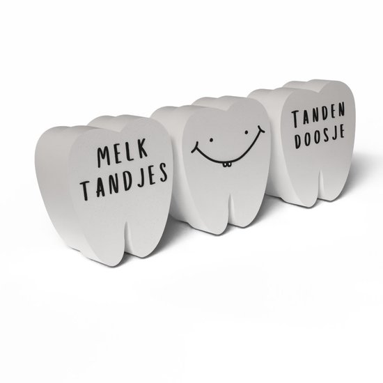D3CO.nl - Set van 3 - Tandendoosje - Tandendoos - Tanddoos - Tandenbakje - Melktanden - Bewaardoosje van Merkloos