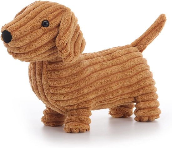 Dachshund Pluche Dier - Knuffel Hondje - Knuffelen en Spelen - Handgemaakt en Zacht Materiaal - 27 cm - Lichtbruin