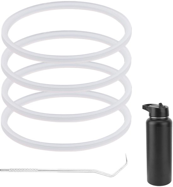 Dailygoods- Afdichtring Lekvrij - Siliconen Afdichtingsring - 4 Stuks - Geschikt voor Brede Mondfles - 5,8 cm - BPA-Vrij - Siliconen Pakking
