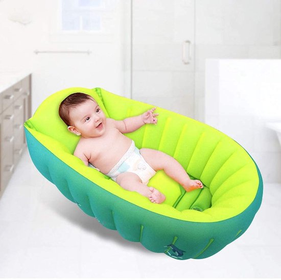 Dailygoods- Babybadkuip Opblaasbaar - Draagbaar - Antislip - Opvouwbaar - Geschikt voor 0-6 jaar - PVC Materiaal - Afmetingen 90 x 55 x 30 cm - Opblaasbad